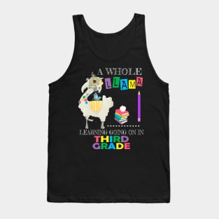 A Whole Llama Learning Going On Third Grade Back To School Tank Top